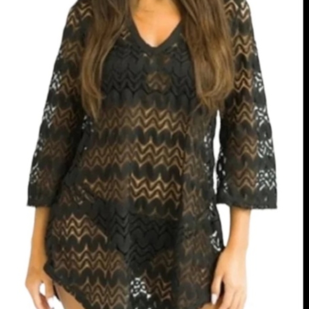 Jordan Taylor Black Lace Swim Coverup